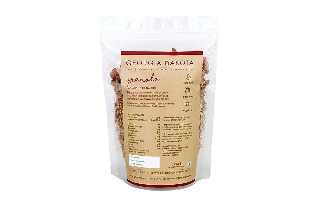 Georgia Dakota Granola - Apple & Cinnamon    Pack  350 grams